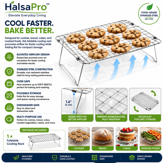 HalsaPro™ CrispRack Foldable Cooling Rack