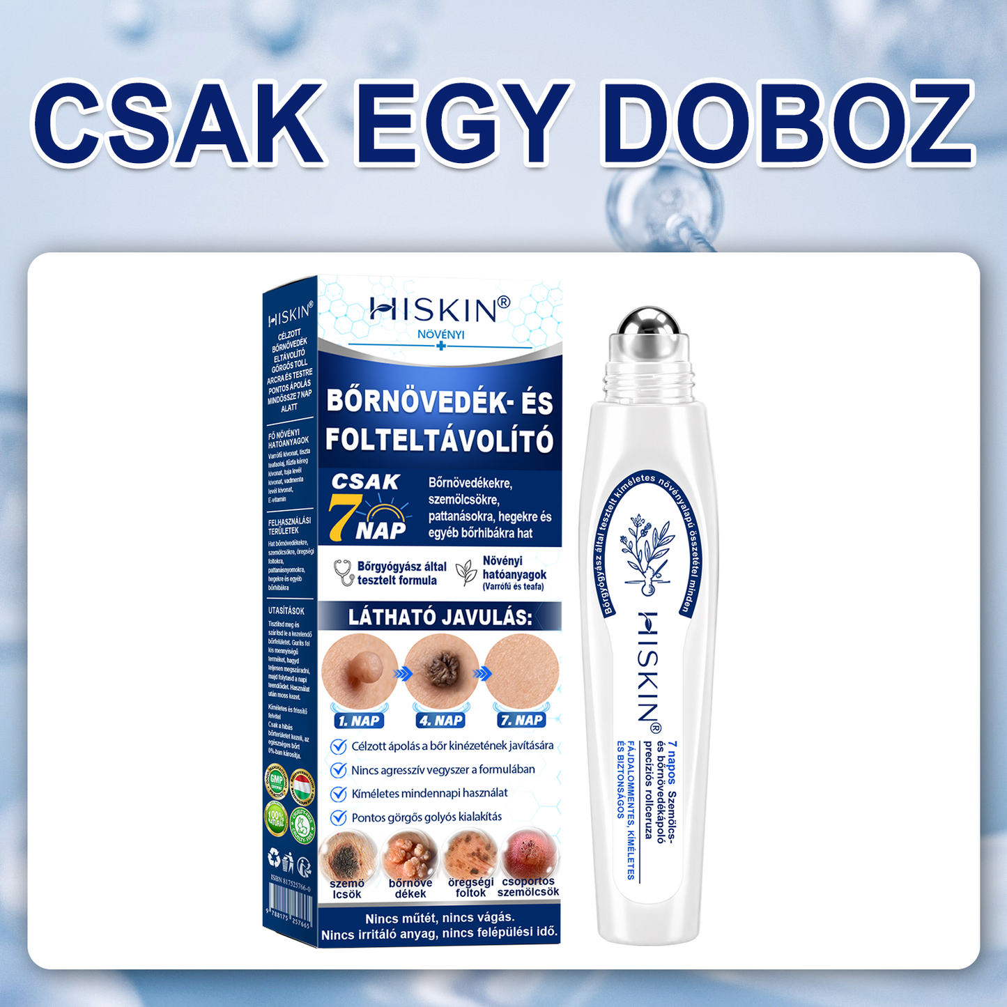 🔥 KÜLÖNLEGES UPGRADE AJÁNLAT! 🚢 Hiskin® 7 napos Szemölcseltávolító Roll‑on Ápoló Folyadék Fájdalommentes rollerball technológia, hegek nélkül! ✅ Extra 50% KEDVEZMÉNY CSAK MOST, ehhez a rendeléshez!