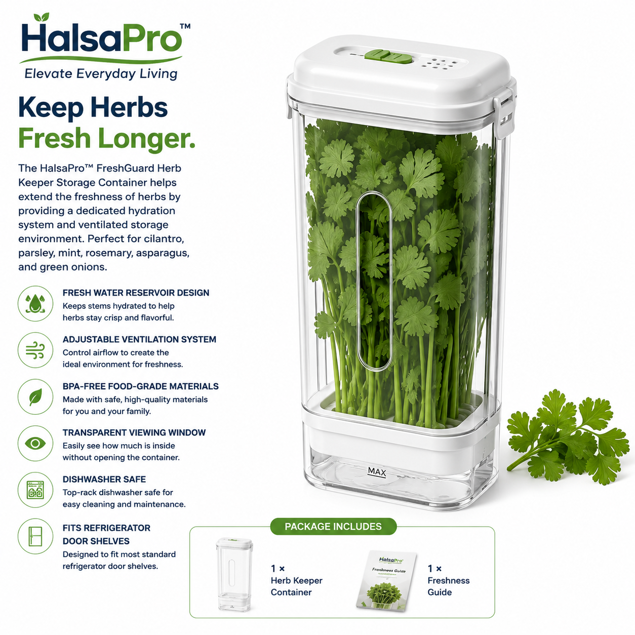 HalsaPro™ FreshGuard Herb Keeper Storage Container