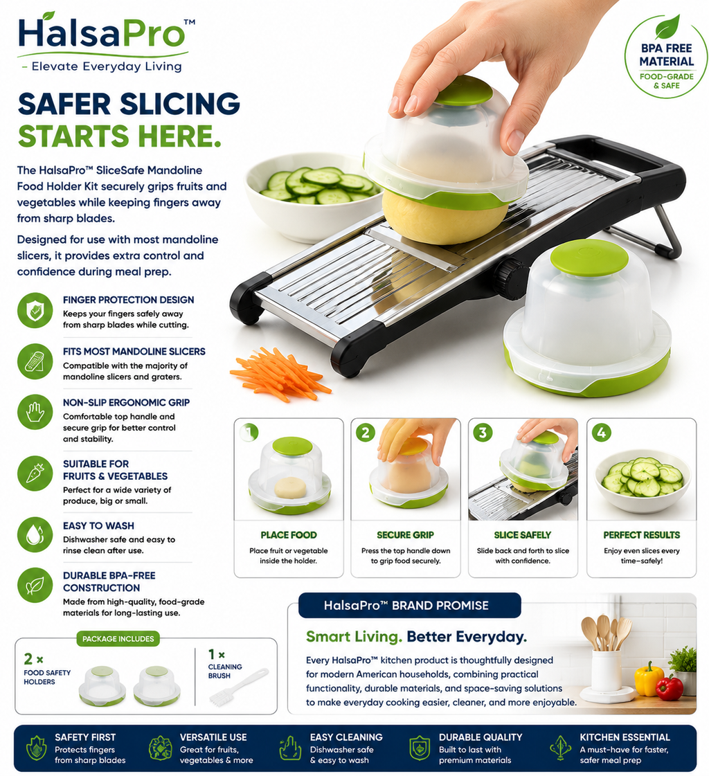 HalsaPro™ SliceSafe Mandoline Food Holder Kit