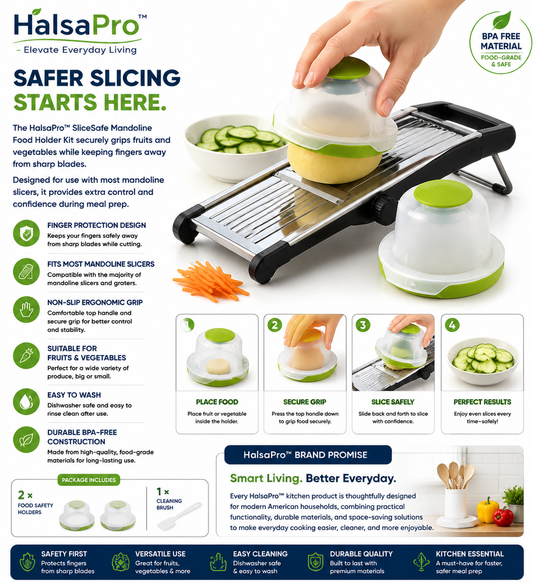 HalsaPro™ SliceSafe Mandoline Food Holder Kit
